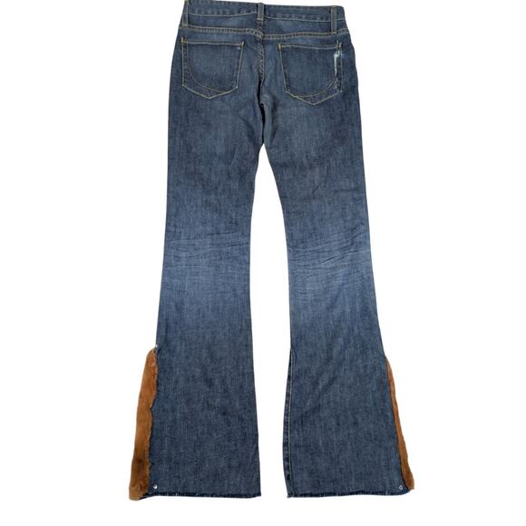 Retro 70s Style Flair Faux Fur Lined Hippie Jeans Women's Size 27 (30) Boho Y2K - Picture 7 of 10